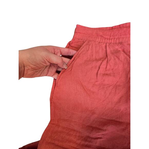 a new day brick orange linen pants with pockets, size small - Picture 3 of 5